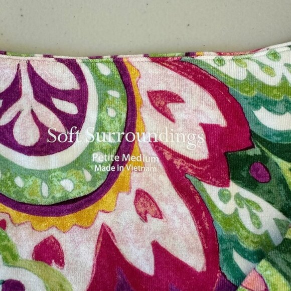 Soft Surroundings Floral Maxi Dress Petite Size M Surplice Boho Resort - Picture 5 of 10